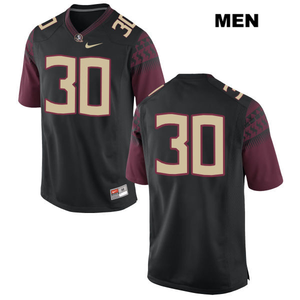 Men's NCAA Nike Florida State Seminoles #30 Jalen Wilkerson College No Name Black Stitched Authentic Football Jersey PVE0769JH